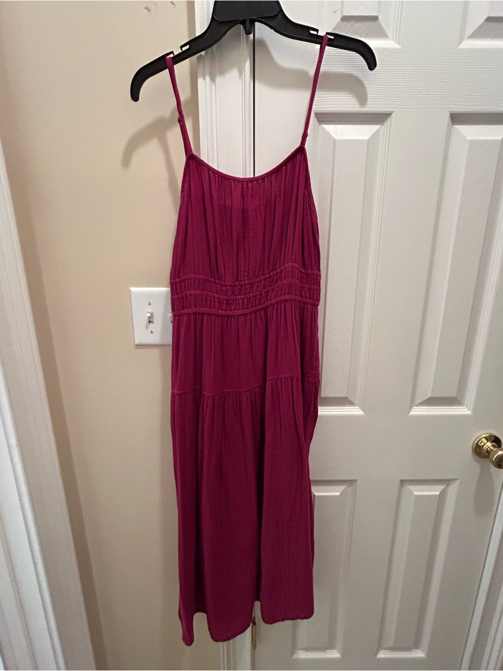 Women's Fuchsia Spaghetti-Strap M Sun Dress